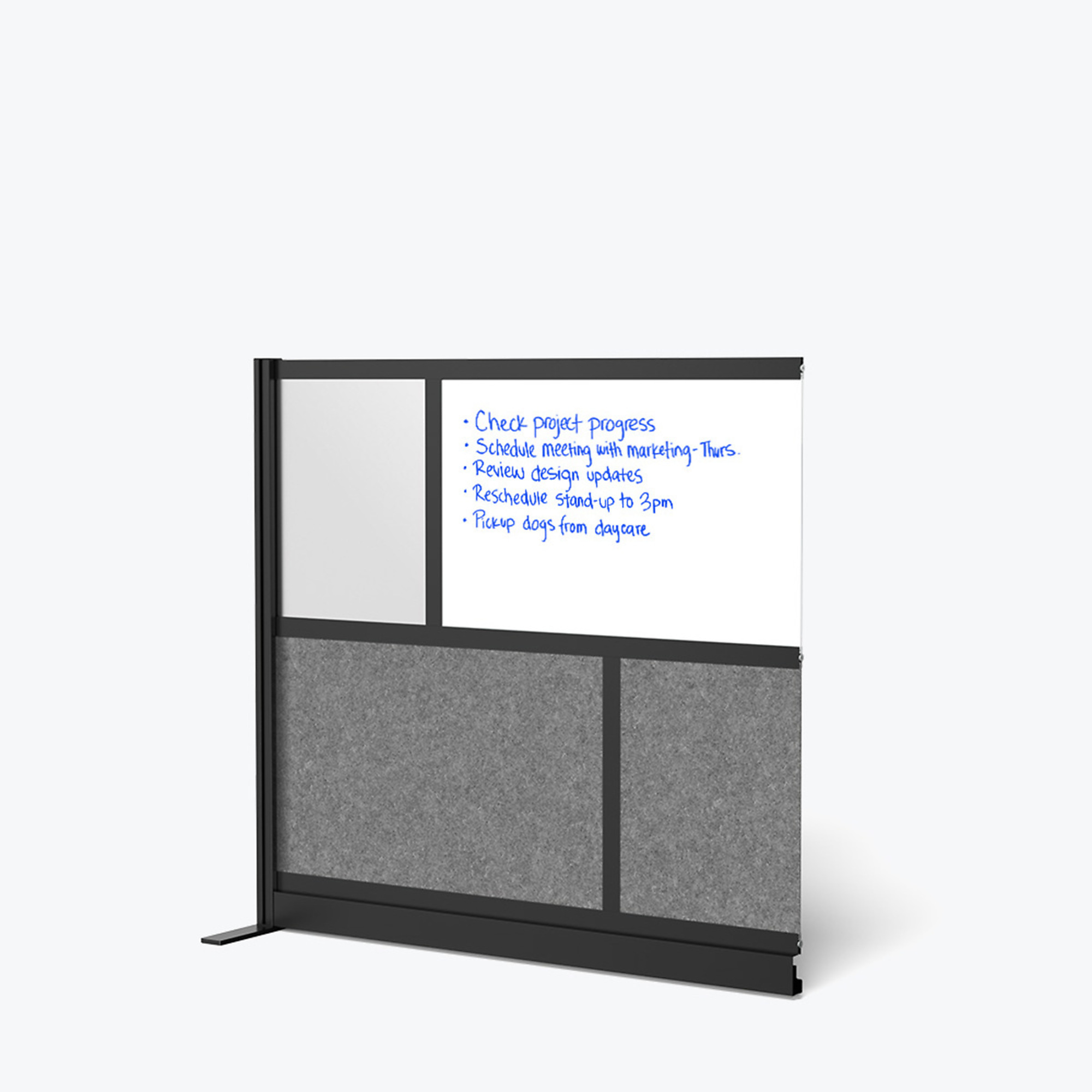 Luxor Modular Wall Divider System - 53in. x 48in., Black Frame, Polypropylene/PET Polyester Fabric, Model# MW-5348-XWCGB